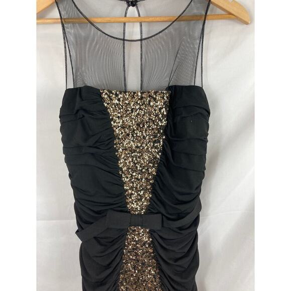 Jessica McClintock Sequin front ruched cocktail dress size 10 - Picture 2 of 4